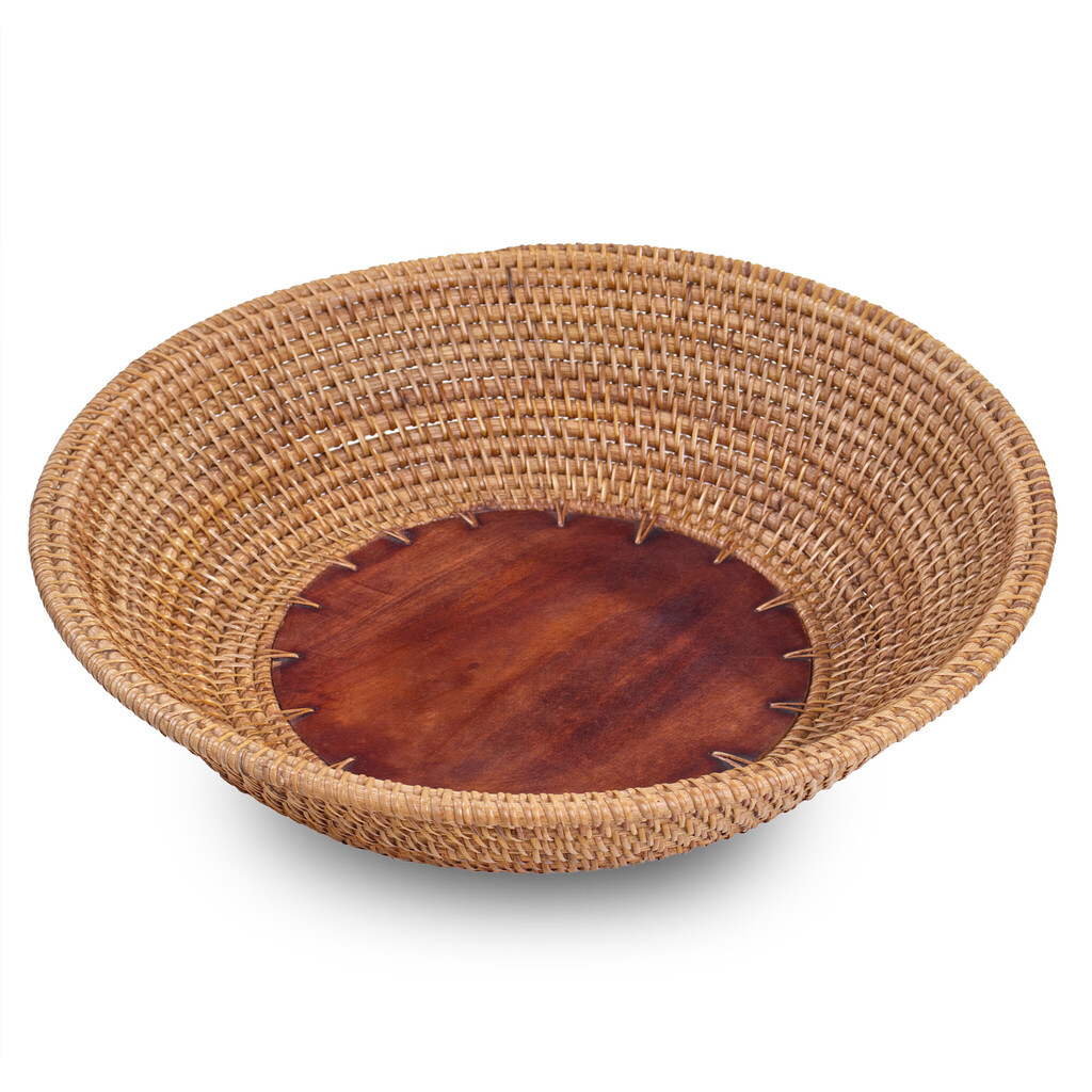 Ošatka ratan s dřevěným dnem - 34 cm