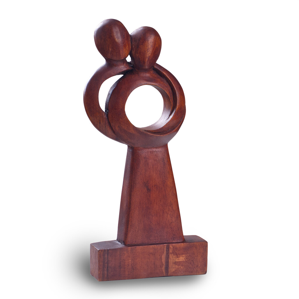 Levně Pár v objetí 30 cm - dřevořezba