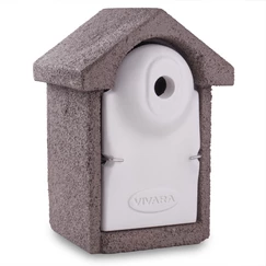 Budka pro ptáky šedobílá - vletový otvor 28 mm