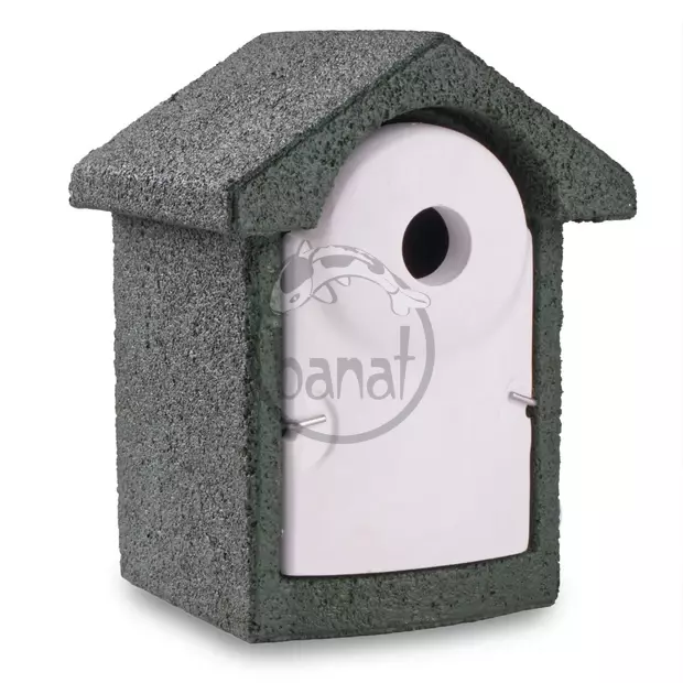 Budka pro ptáky zelenobílá - vletový otvor 28 mm