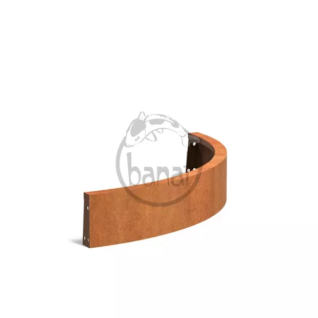 Cortenový obrubník zahnutý vnější 100 x 100 x 20 cm 