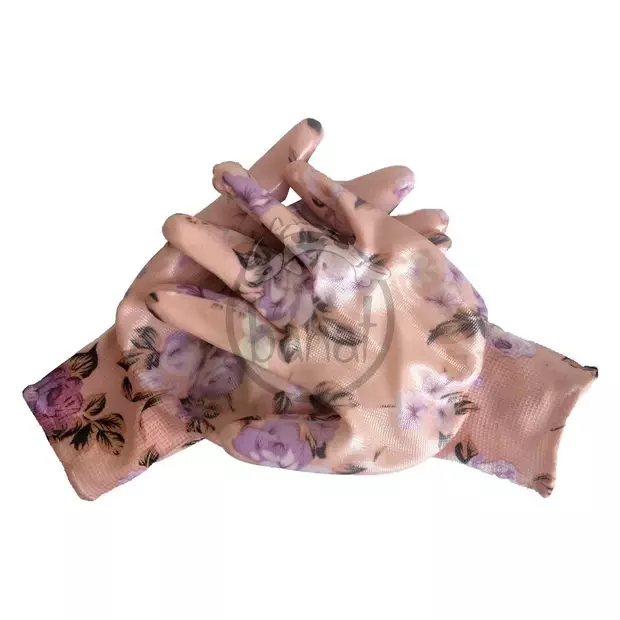 Květované rukavice s latexem - velikost 8