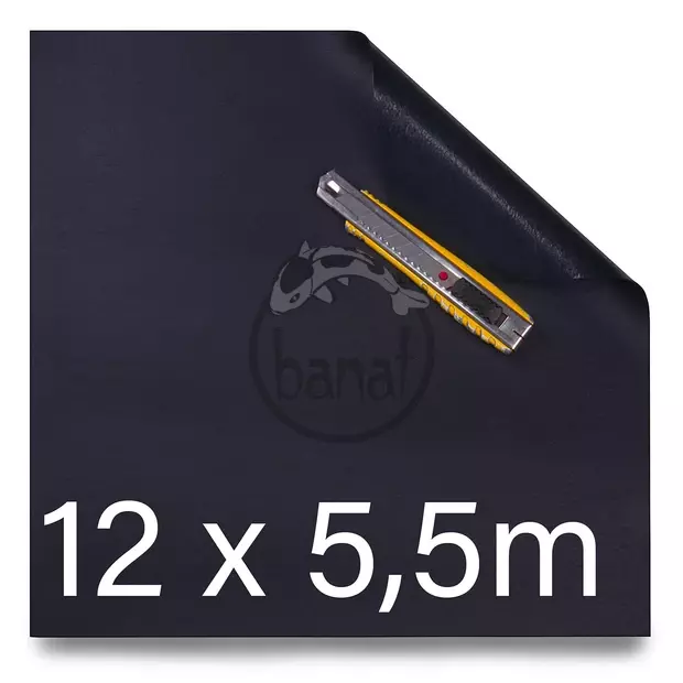 Zbytkový kus fólie 12x5,5=66m² (12m ŠÍŘE / 1mm černá PLACHTA Fatra Aquaplast 805 folie)