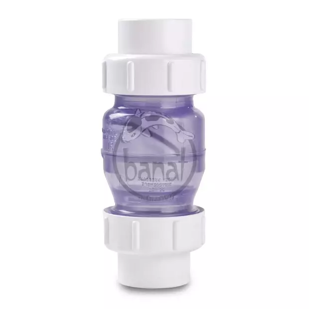 Zpětná klapka transparentní 50 mm bez pružiny