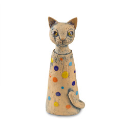 Keramická kočka s puntíky - 40 cm