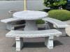Žulový stolek se třemi lavicemi 120 cm