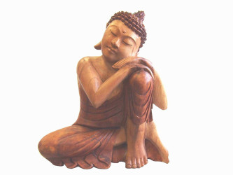 Buddha s naklonÄ›nou hlavou 30 cm - dÅ™evoÅ™ezba