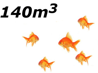Jezírko s menším počtem ryb do 140 m3