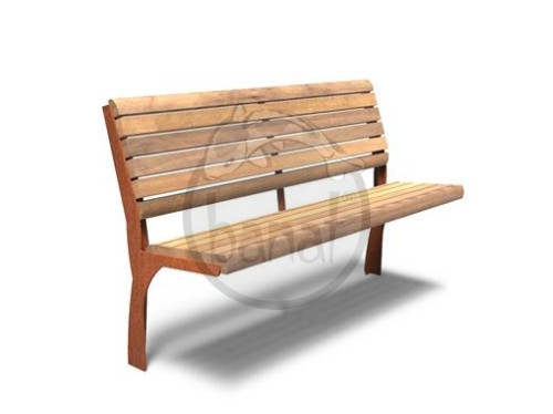 Cortenová lavička s opěradlem GRO 150 cm