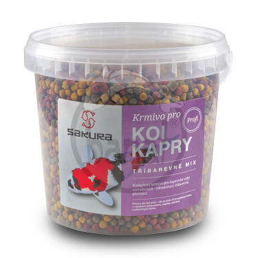 Tříbarevné krmivo - 6 mm kbelík 2 l (800 g) krmivo pro koi
