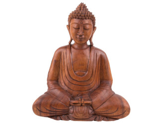 Buddha sedící 30 cm - dřevořezba